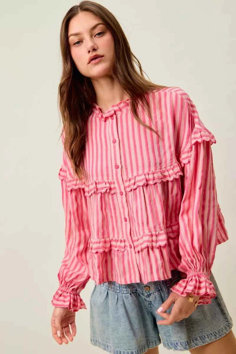 SO ME Variegated Stripe Reversible Flowy Boho Blouse 7dfe041594fc4887a72bbf41eaad745f-Max-Origin