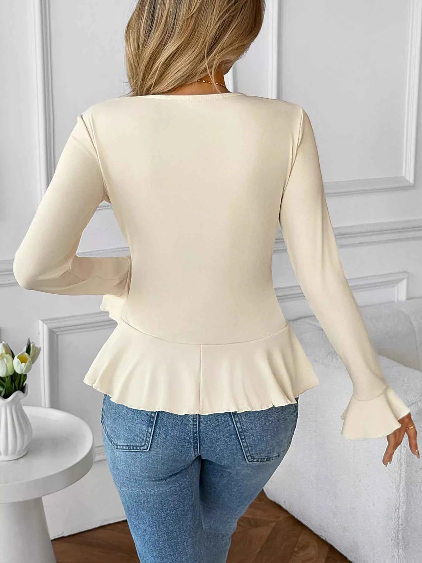 Ruffled Flounce Sleeve Blouse 7e05f114cd9c43978a0b2bfb2804f5c2-Max-Origin