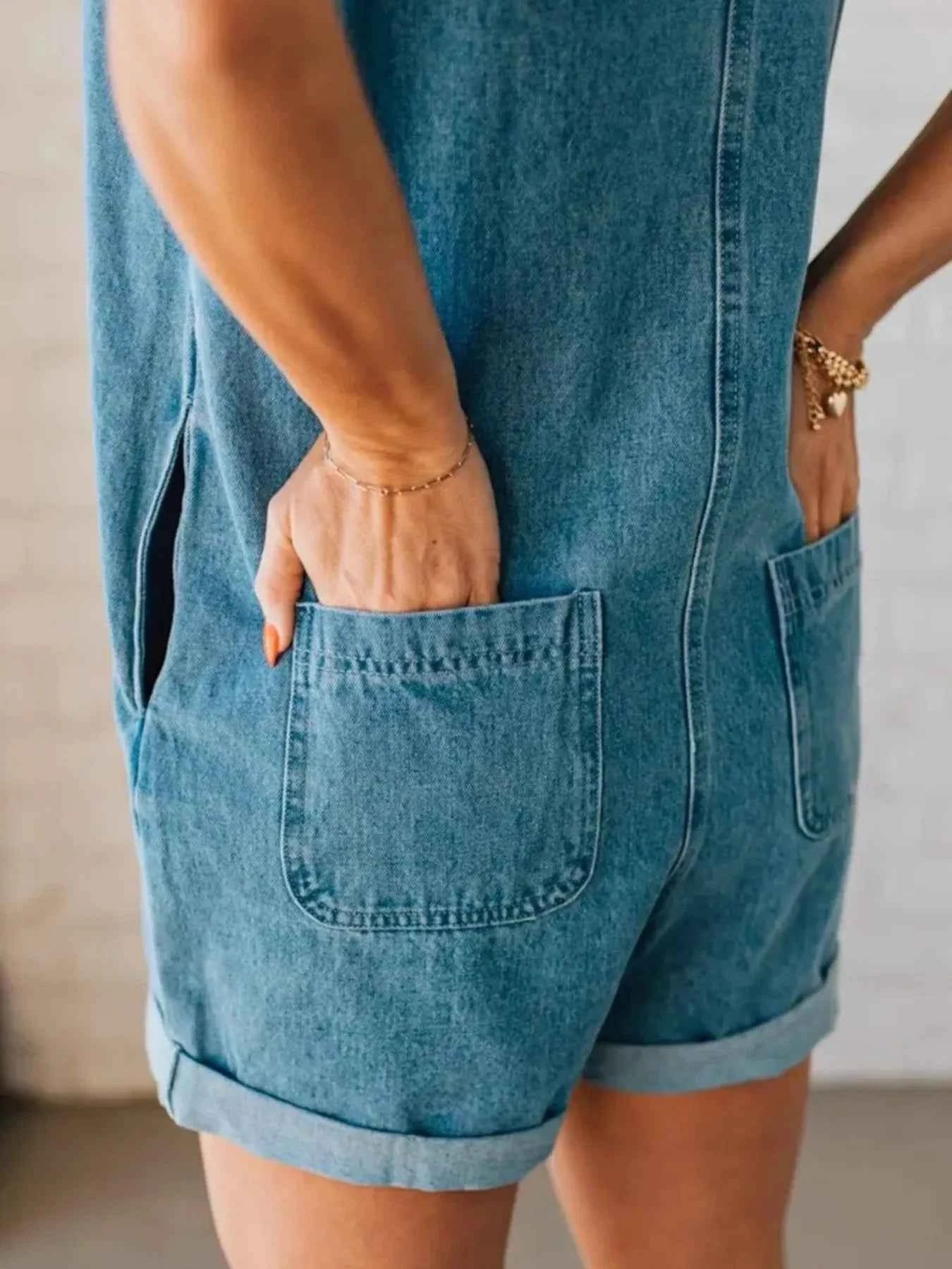 Zip Front Sleeveless Denim Romper 7e0a9b05dcce4de484c6b5143f0a8a81-Max-Origin