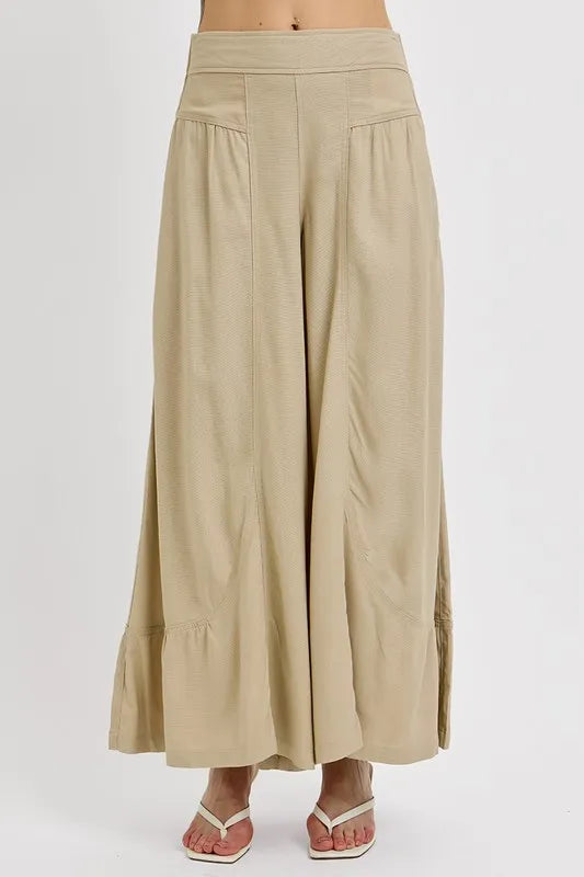 RISEN Shirring Detail Wide Leg Pants 7e0e3a0d-47bb-4968-bf8b-8fae6d37994b-Max
