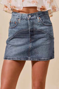 SO ME Washed Denim Mini Skirt with Pockets DENIM 7e1433bd3e2e4288b3b0abdf8dc2549b-Max-Origin
