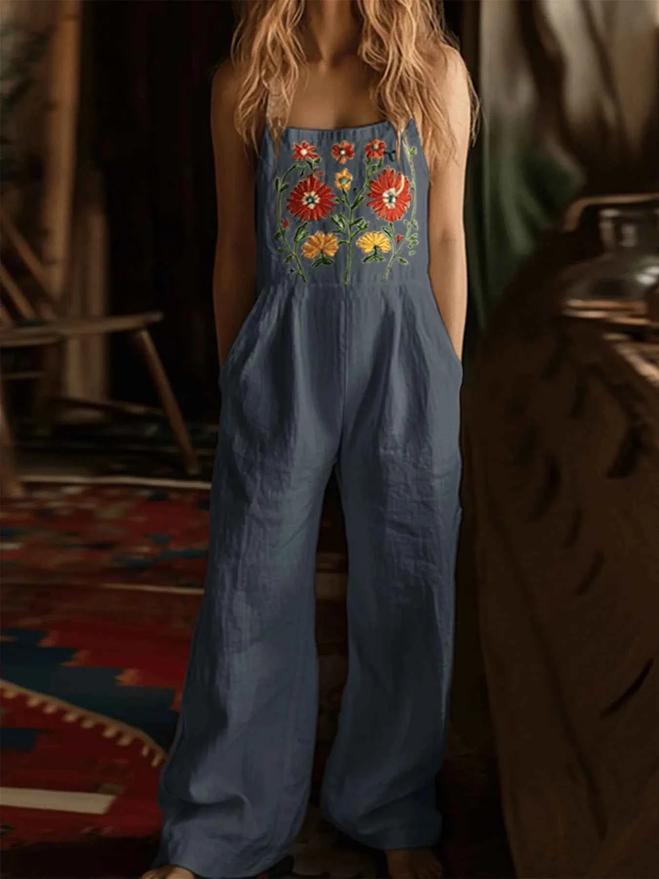 Floral Embroidered Wide Leg Jumpsuit 7e19f891-986d-4cd0-97af-09a80559b808-Max-Origin