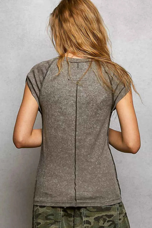 V-Neck Short Sleeve Washed T-Shirt with Outseam 7e2642b3-f2c5-4f77-9d95-83098dbf2866-Max-Origin