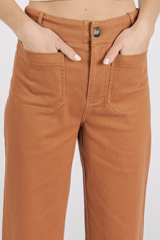 Twill Patch Pocket High Rise Wide Leg Pants 7e41d9e4cd8e4a89b47969fa97882bae-Max-Origin