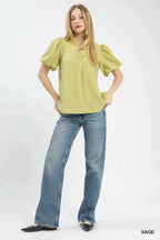 Umgee Seersucker Puff Sleeve Blouse 7e434aaf-68ae-4760-937f-a0e342719900-Max-Origin