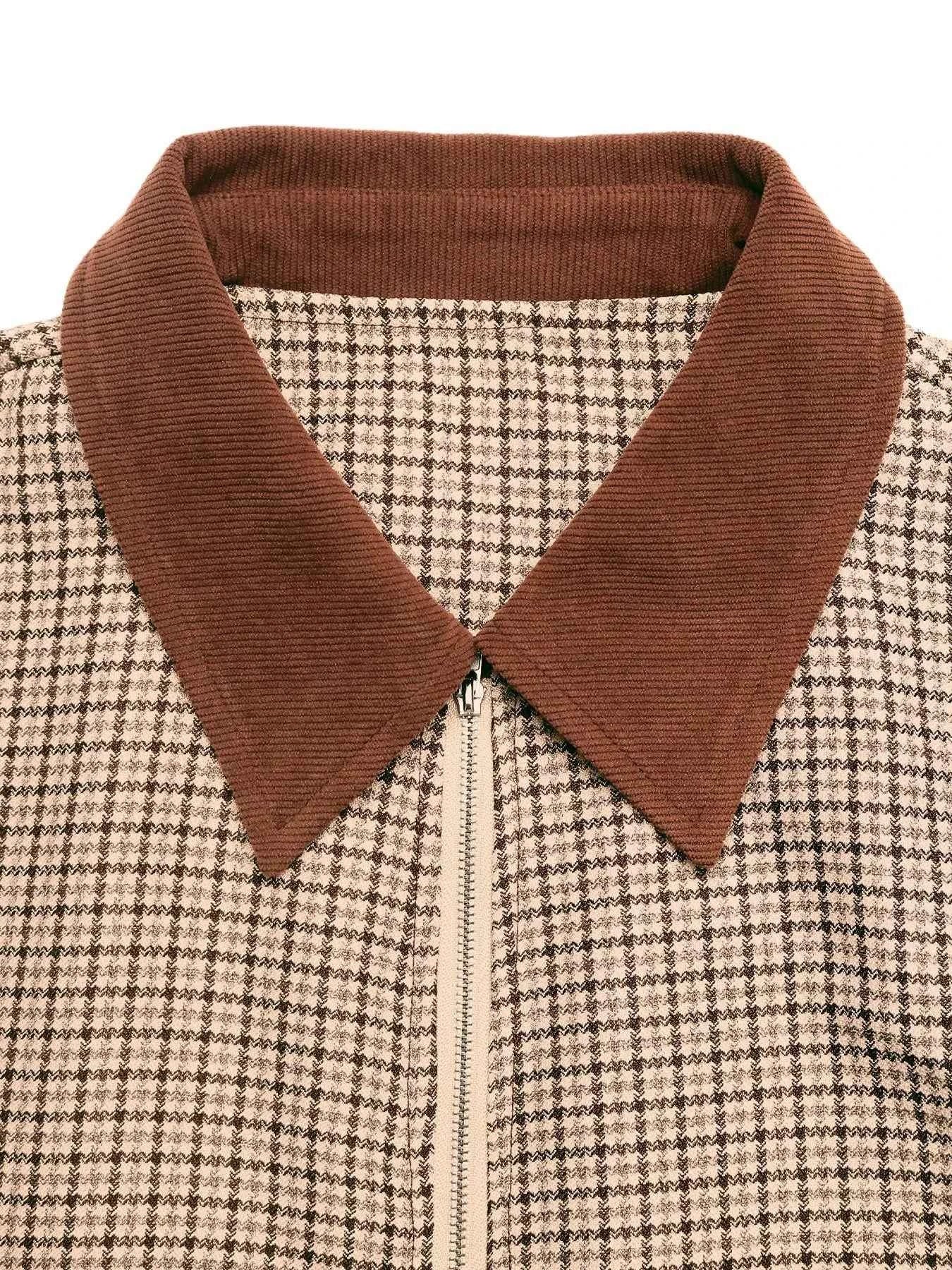 Plaid Zip Up Long Sleeve Jacket 7e4de5aff73c49378742de15d847bce2-Max-Origin