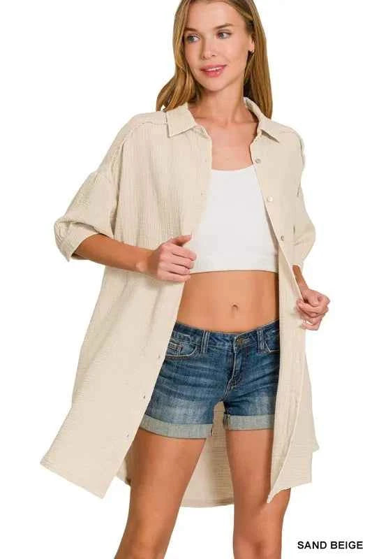 Washed Double Gauze Button Down Shirt Dress 7e4e70ba3437467e9d5d8083cdc23570-Max-Origin
