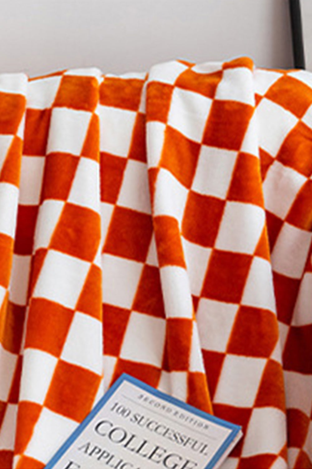 Navy Blue Checkerboard Printed Soft Throw Blanket 120*200cm 7e6b2d63bbef020b