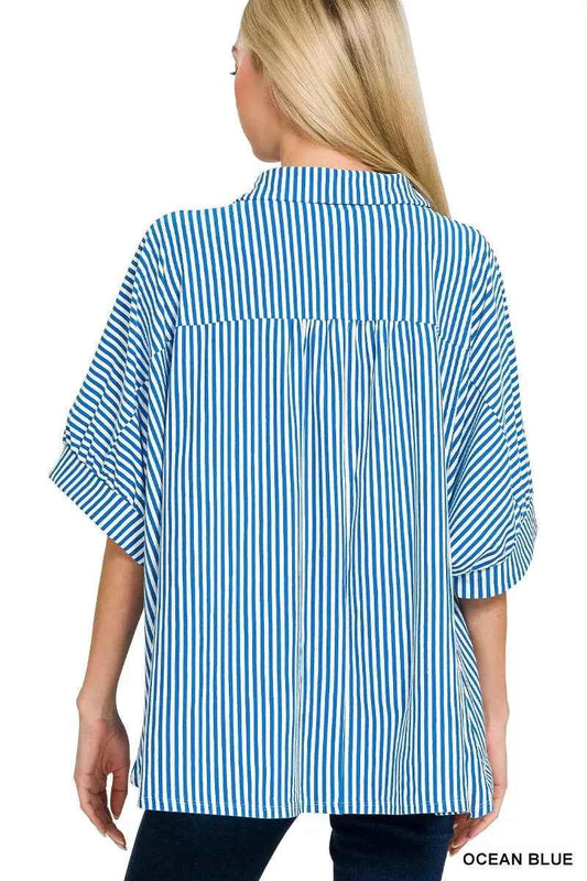 Oversized Stripe Button Down Shirt 7e7e690c2df7461d9d95f0883165c8b8-Max-Origin