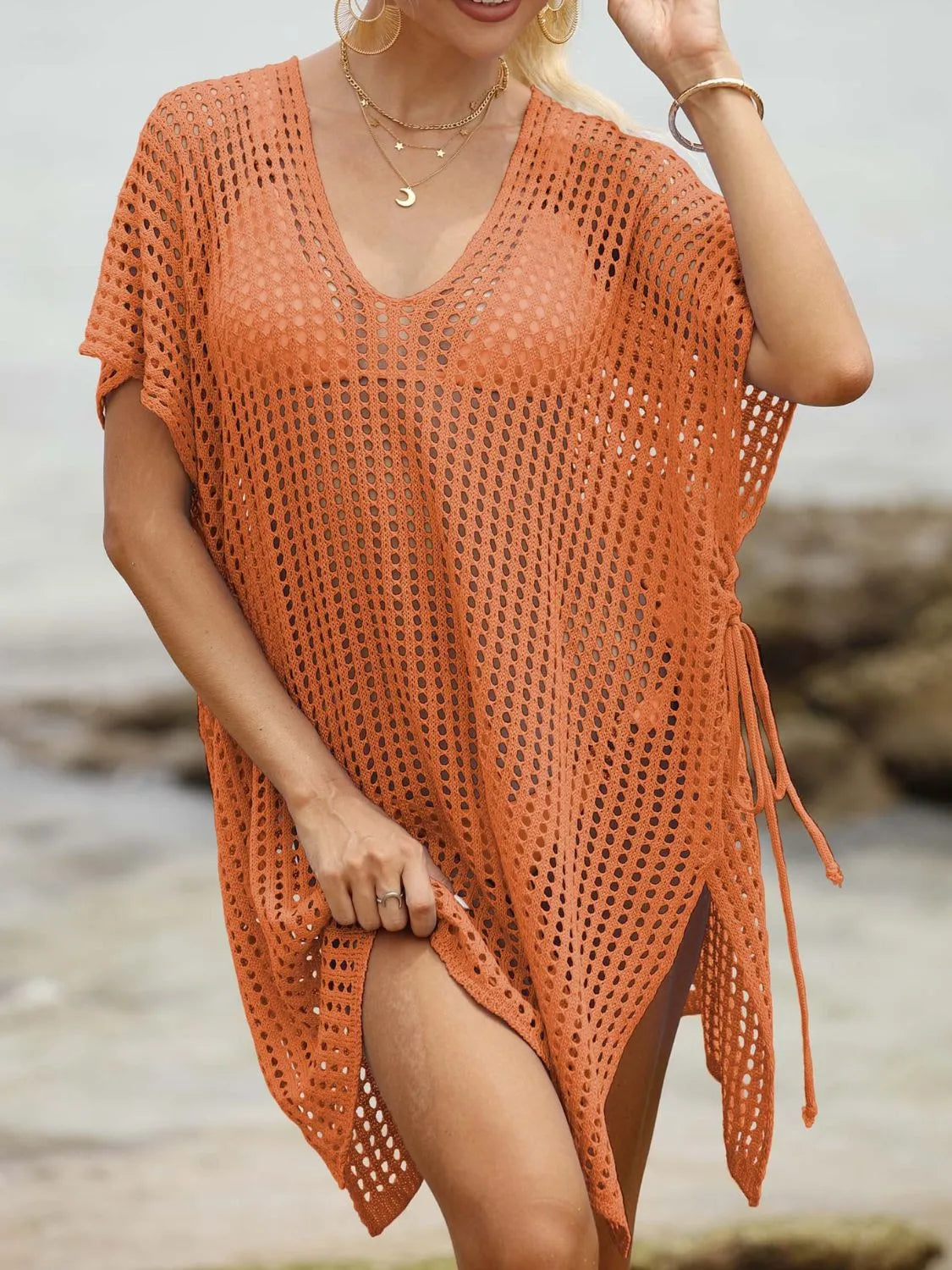 Side Tied V-Neck Cover-Up 7e89a991-3c4f-4ac1-b74b-e904e1167ef4-Max-Origin