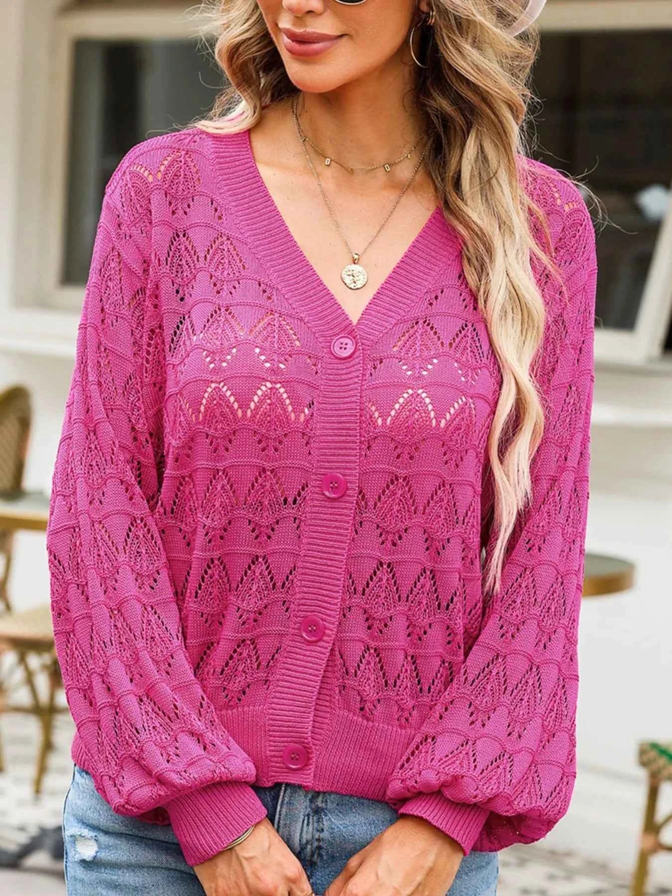 Buttoned Front Openwork Cardigan 7e9c8941-c6a7-4c02-9a49-c31f009c152b-Max-Origin