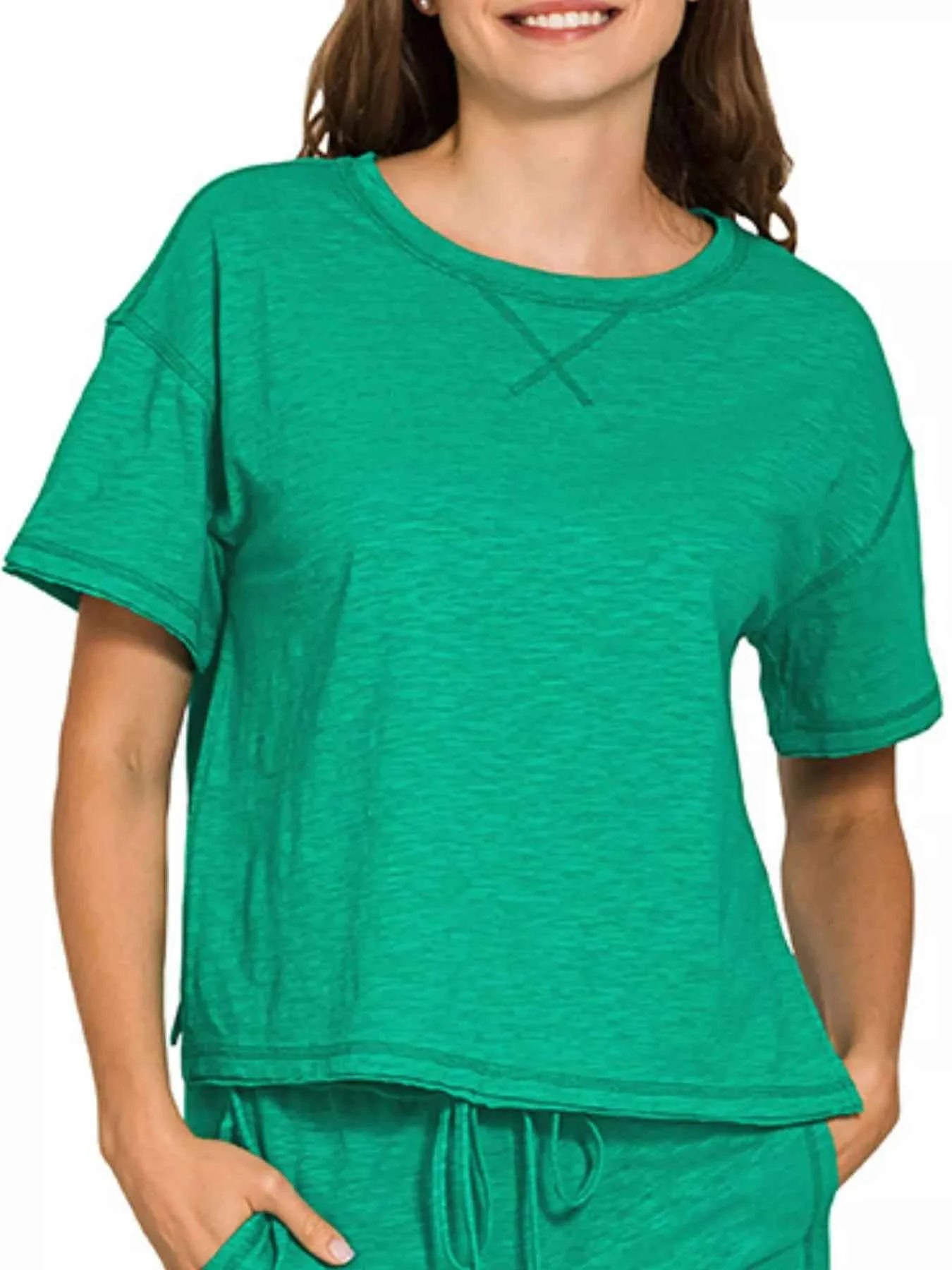 Zenana Cotton Slub Short Sleeve Tee and Pants Set 7eb09cff-5fff-4830-80bb-9302fa7ca6cd-Max-Origin