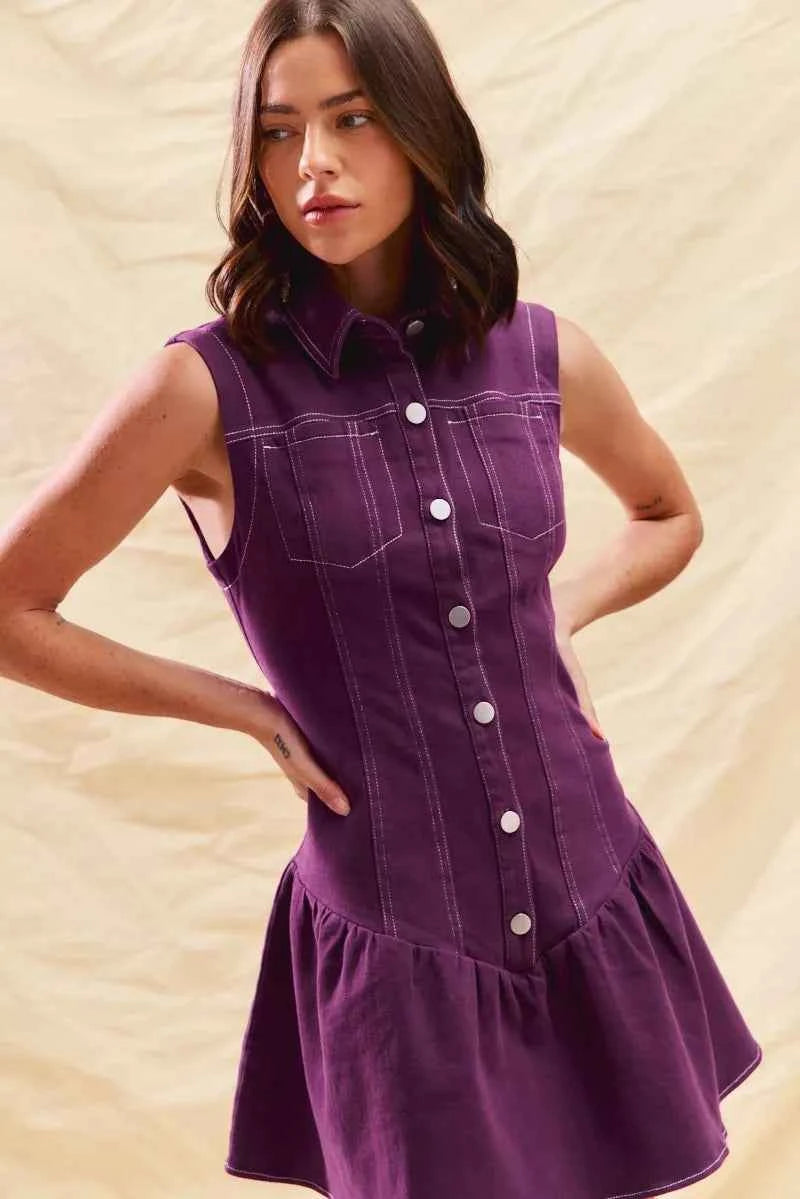 SO ME Button Down Sleeveless Collared Game Day Mini Dress 7eb248a9b7694f29ab54873e7a5dcfdb-Max-Origin
