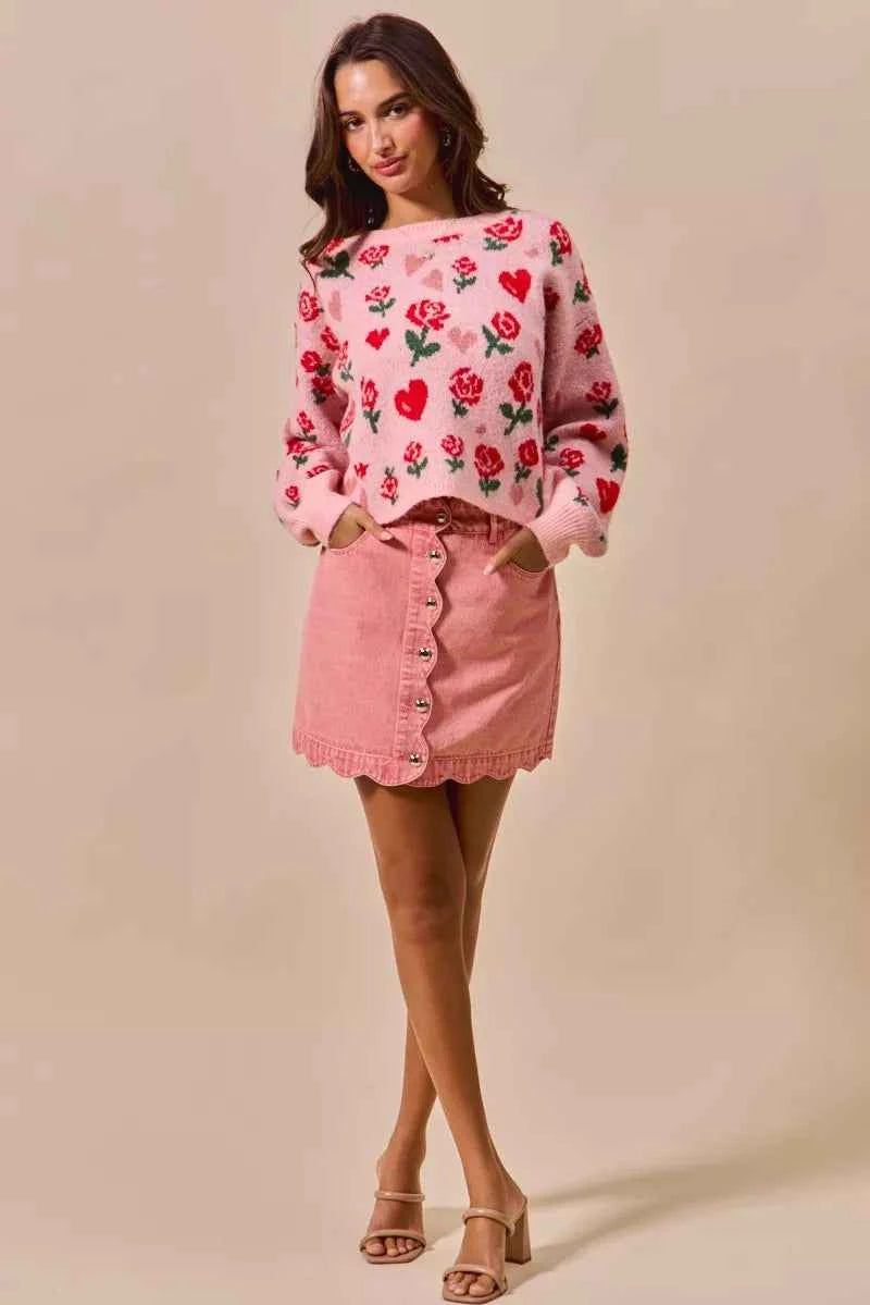 SO ME Vintage Wash Scallop Edge Denim Mini Skirt 7eb48408a1ca4f61b40d77d70567632d-Max-Origin