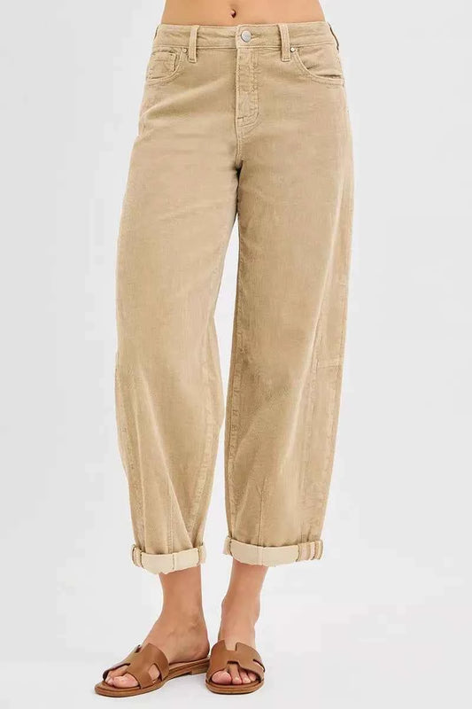 High Rise Crop Barrel Cordurory Pants 7eb836b20c6548419966d5a795426119-Max-Origin