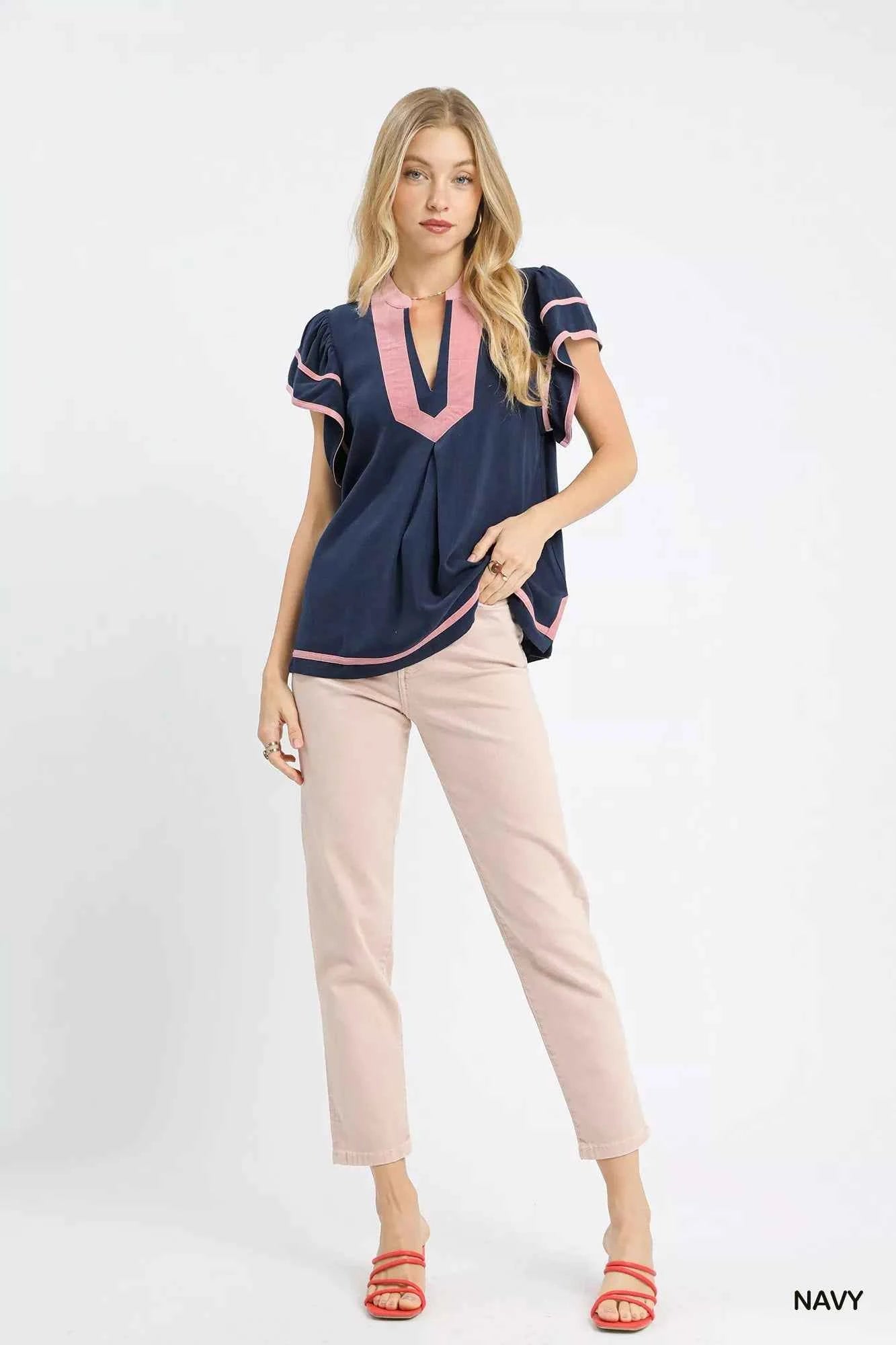 Linen Ruffle Sleeve Top 7ec673d1-2540-4a5e-a286-3802c117e392-Max-Origin