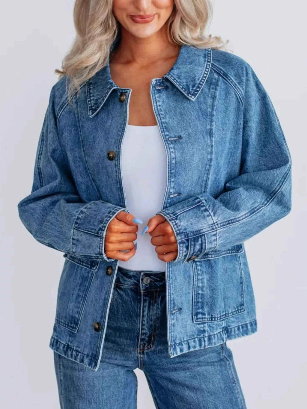 Button Up Raglan Sleeve Denim Jacket 7ec8cd7b-3196-4445-9f87-e817bcbbd730-Max-Origin