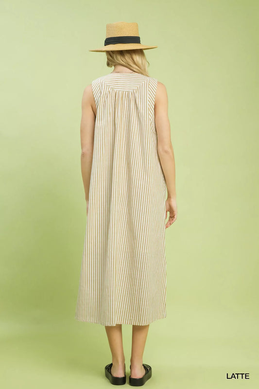 Chevron Stripe Sleeveless Midi Dress 7ecdb723-f13d-4943-95db-28204a075dd9-Max-Origin