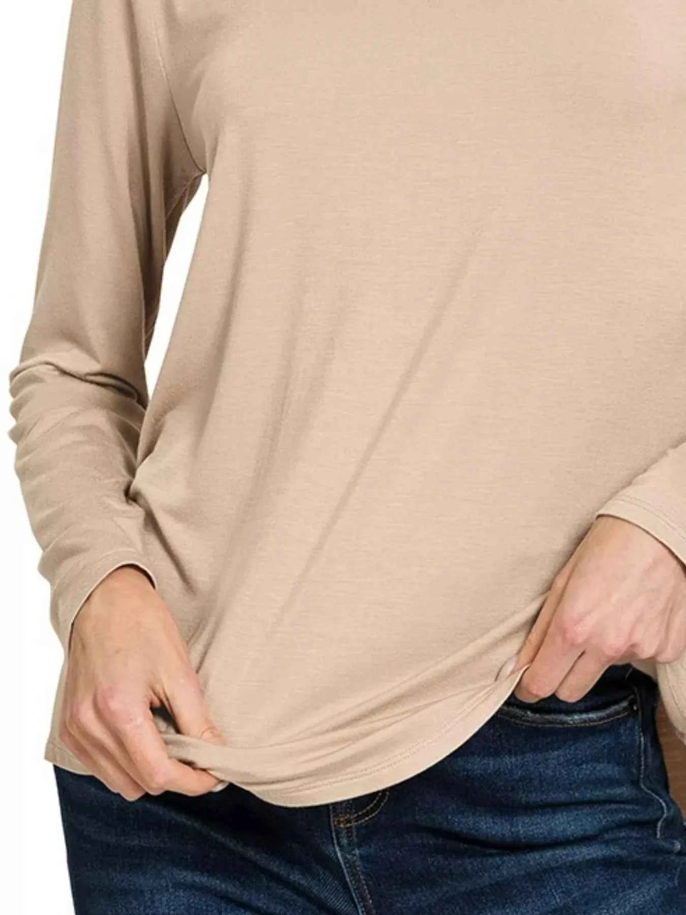 Zenana Flowy Round Hem Rayon Long Sleeve Top 7ece27d2-1c1f-4b7d-a3f6-3506af99a0fe-Max-Origin