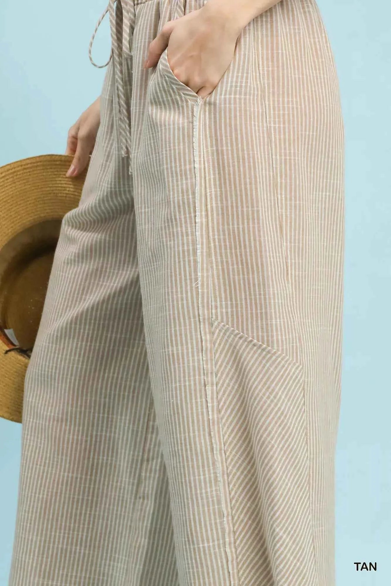 Umgee Linen Blend Striped Wide Leg Pants 7ed673d1-8a1d-4e91-9416-0054ecd437c4-Max-Origin