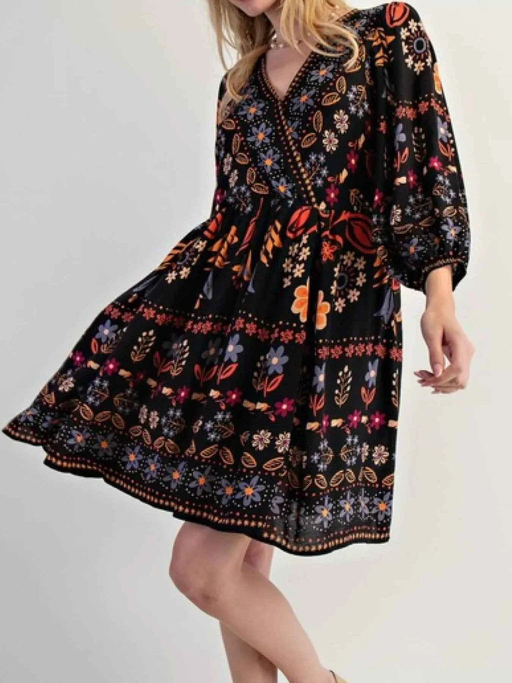 Bohemian Floral Print Long Sleeve Mini Dress 7edb96f9-ada1-4373-89ee-dca865b2d7be-Max-Origin
