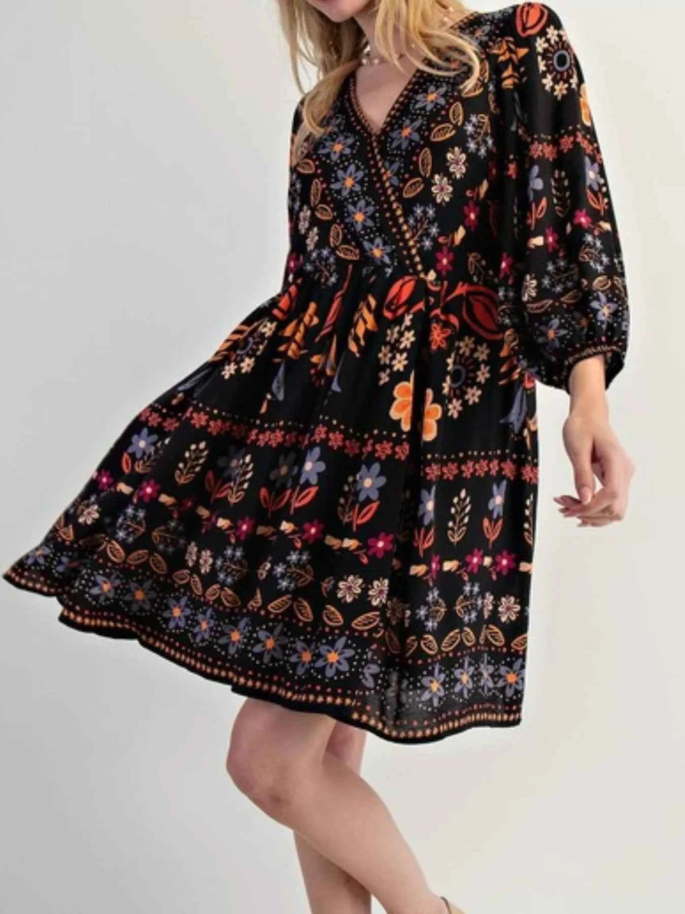 Bohemian Floral Print Long Sleeve Mini Dress 7edb96f9-ada1-4373-89ee-dca865b2d7be-Max-Origin