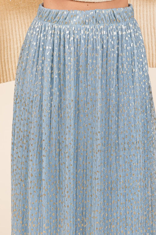 Metallic Glitter Speckle Print Elastic Midi Skirt 7ee1a7e6075649d69af691d2ea7f168a-Max-Origin