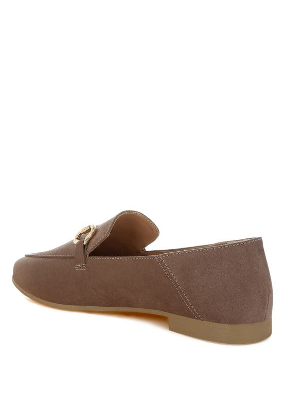 Noltas Horsebit Embellished Flat Loafers 7ee24224-e59b-4624-b2a2-eee95ccde107
