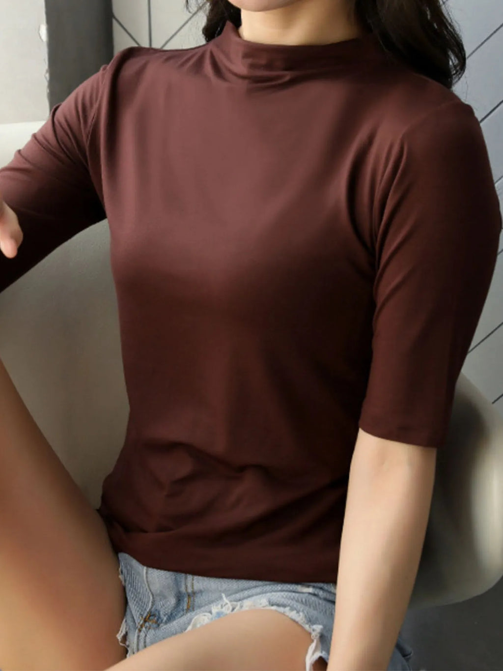 Solid Color Short Sleeve T-Shirt 7f0d83fd-0cb5-4388-b839-0885b6ba516d-Max-Origin