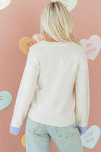 Valentine Gingham Heart Embroidered Crewneck Sweat 7f189658-8f0b-4038-bab1-c499b65318b5