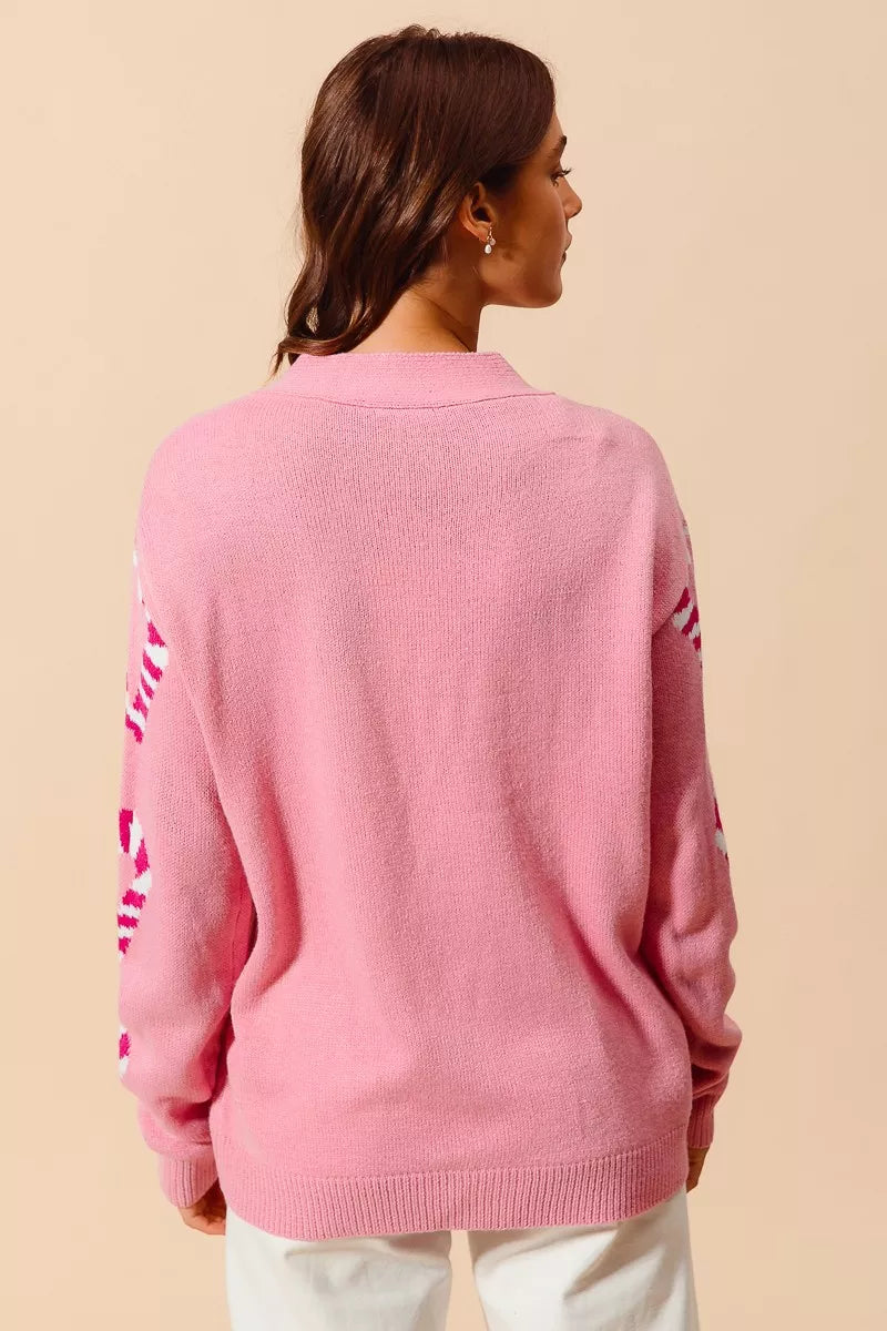 SO ME Christmas Candy Cane Button Front Sweater Cardigan 7f37b0288ccc45ccaf5c97e9bc8c2f58-Max-Origin