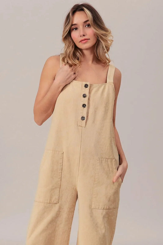 Washed Denim Buttoned Overall Jumpsuit 7f38638c922c414189c1d092daffcedc-Max-Origin