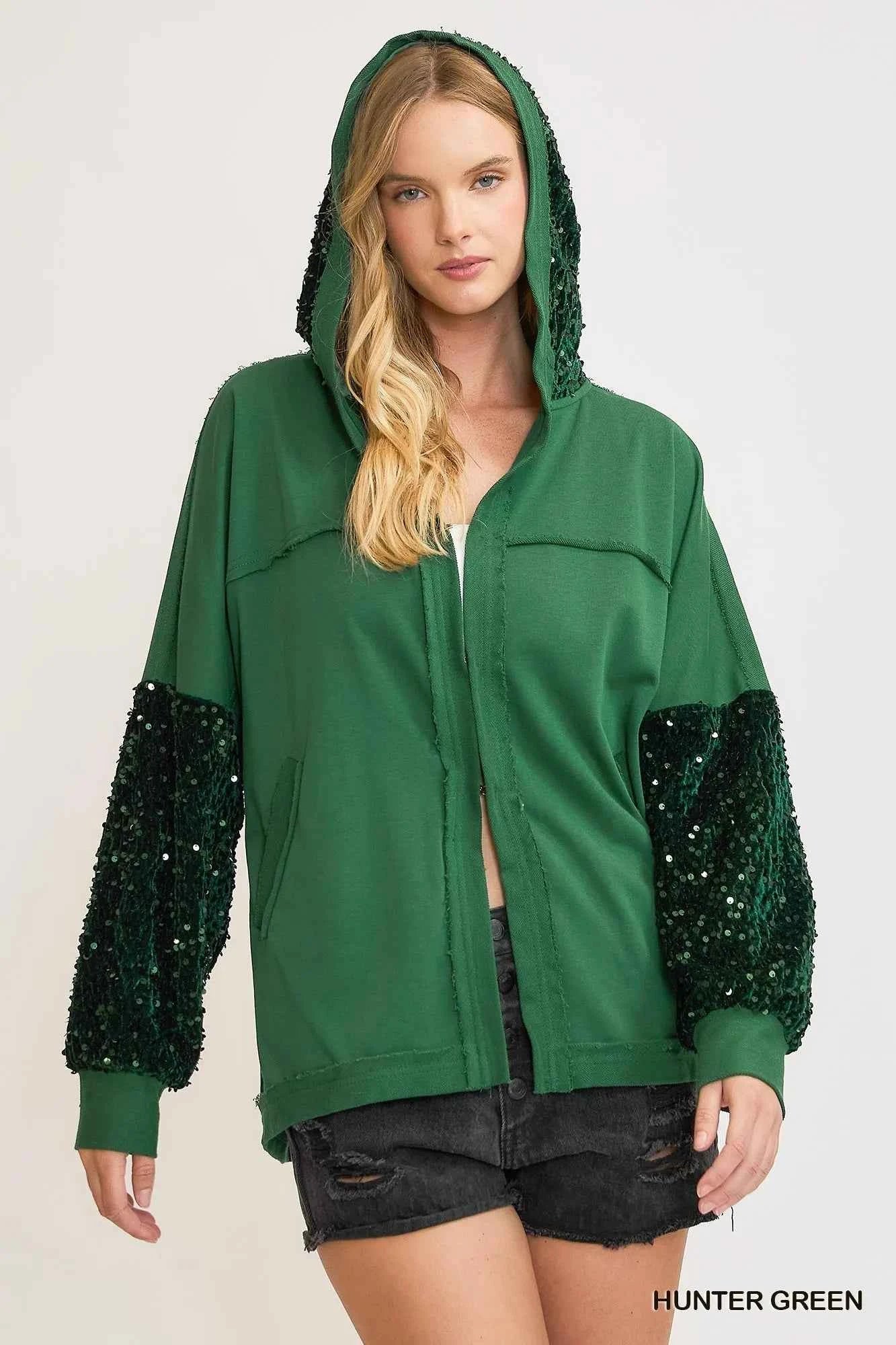 Umgee Sequined French Terry Jacket 7f4878f5-f0e6-4c05-bbdc-872cf20223db-Max-Origin