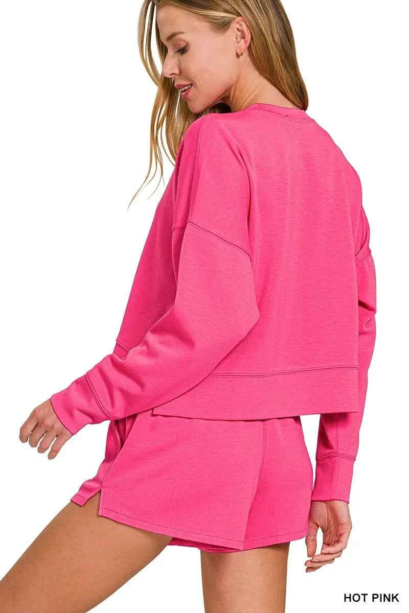 Zenana Scuba Long Sleeve Sweatshirts & Shorts Set 7f48ade768714349b948b743733c4333-Max-Origin