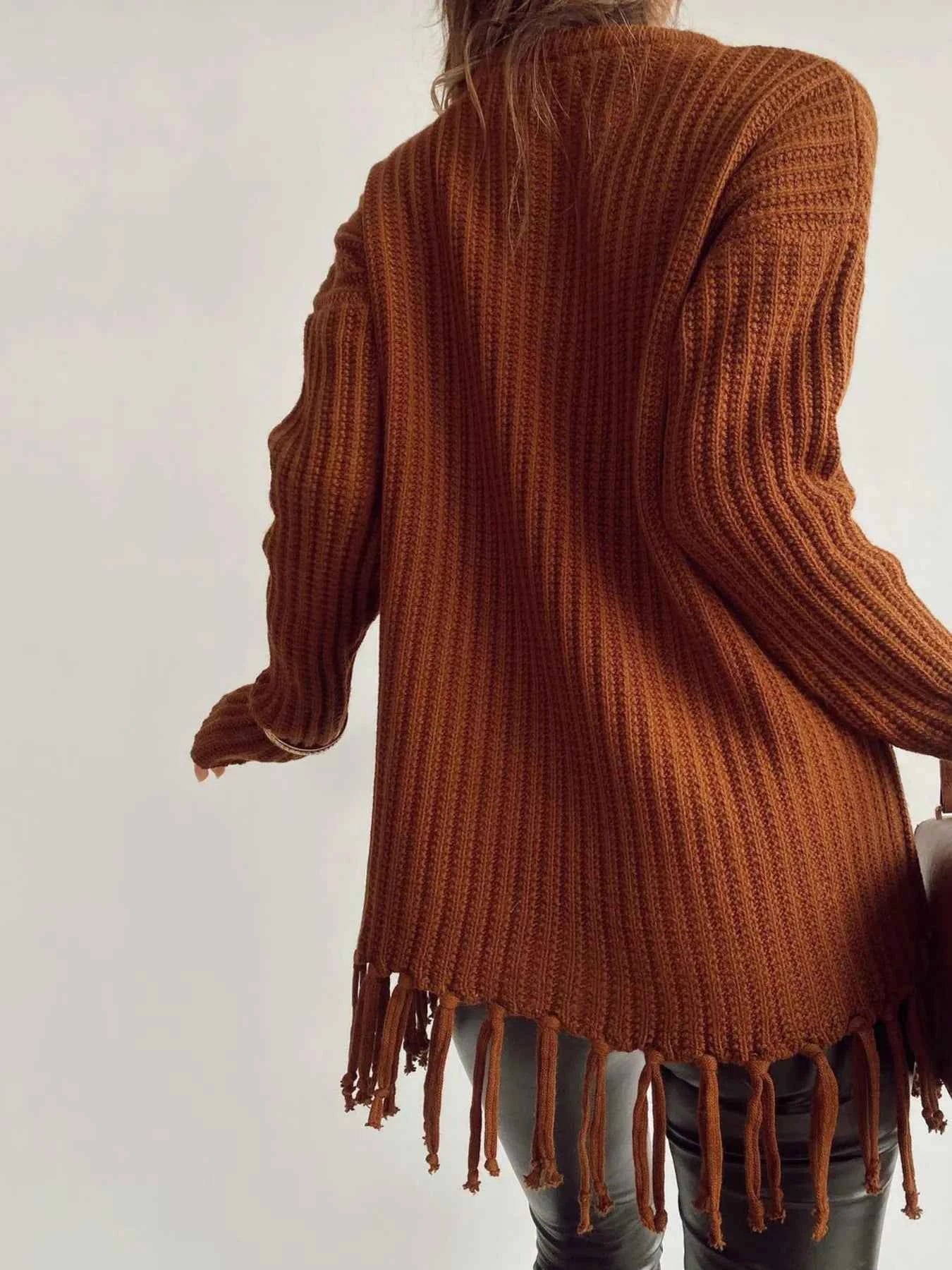 Fringe Round Neck Long Sleeve Sweater 7f4cafdb126f48f3ac410f9db9d4aeb7-Max-Origin