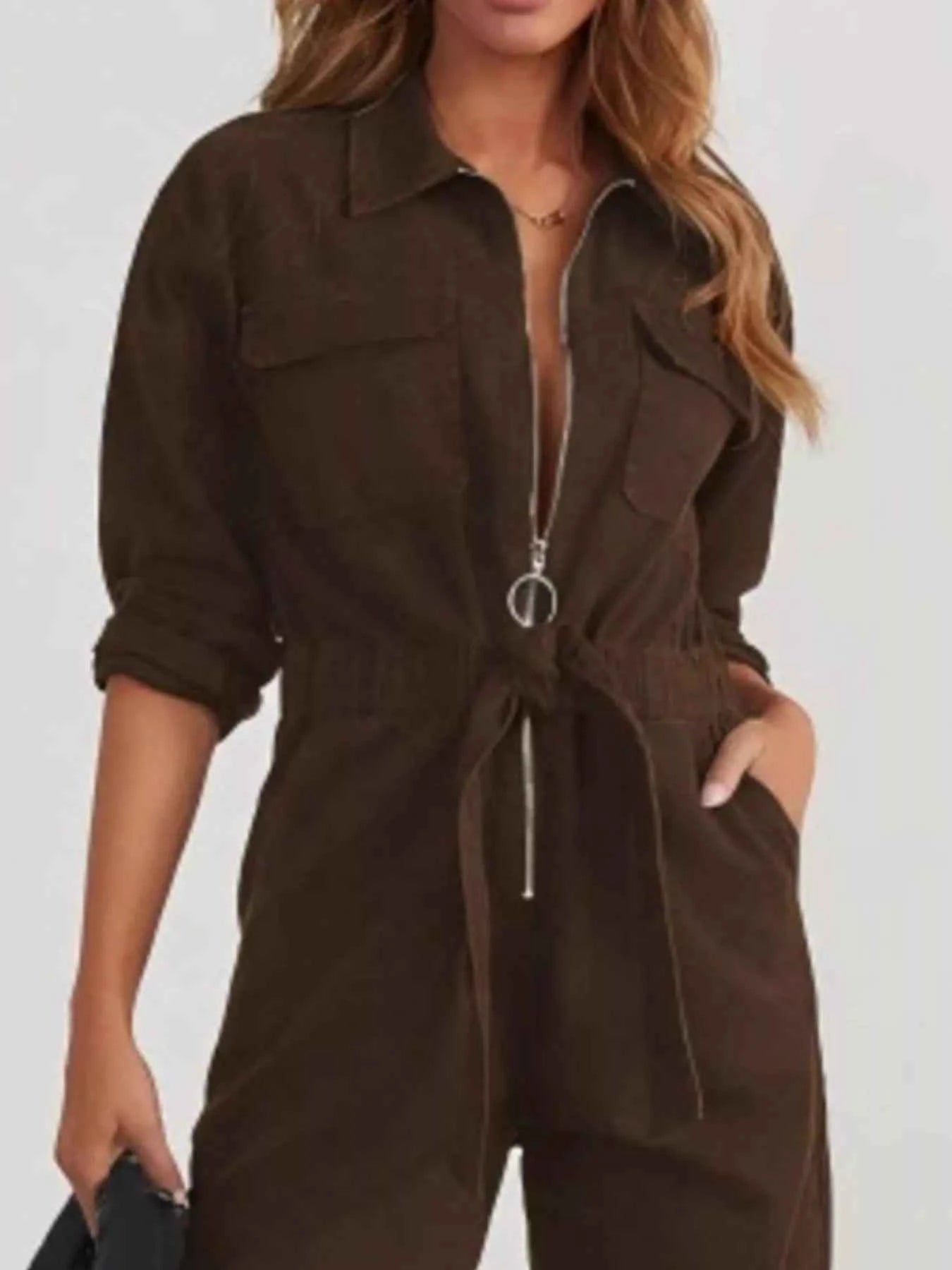 Zip Front Long Sleeve Jumpsuit 7f5c2d83-332f-4753-be66-2f71473506e8-Max-Origin