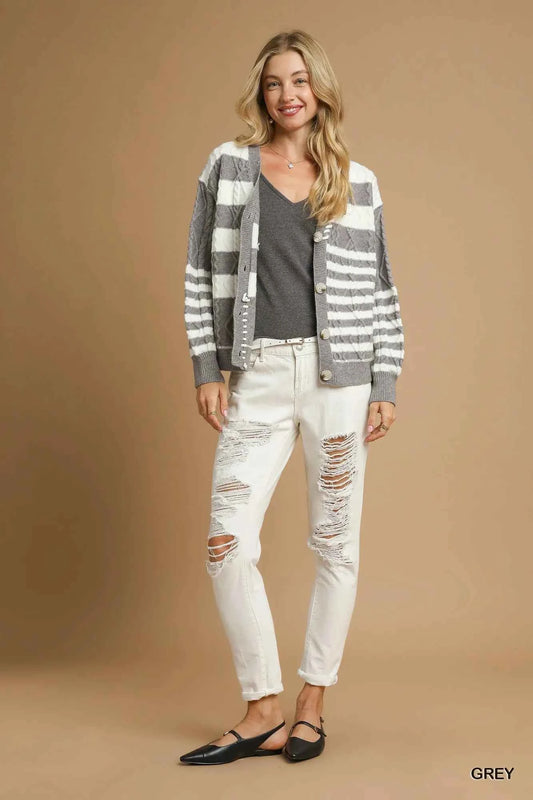 Cable-Knit Stripe Button-Up Cardigan 7f5f1274-e569-4077-9435-6ca6930052ba-Max-Origin
