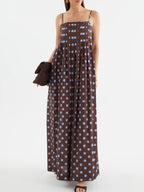 Polka Dot Pleated Detail Maxi Dress 7f67de11-67b1-491c-aac4-0d6ce03600dc-Max