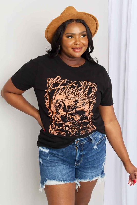 mineB Full Size Graphic Round Neck Tee Black 7f744df97c1c437898c73f692dfef1d9-Max
