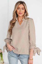 Blair Tied Cuffs Seersucker Blouse 7f78f6d3-9be3-474d-b01b-09f256412b97