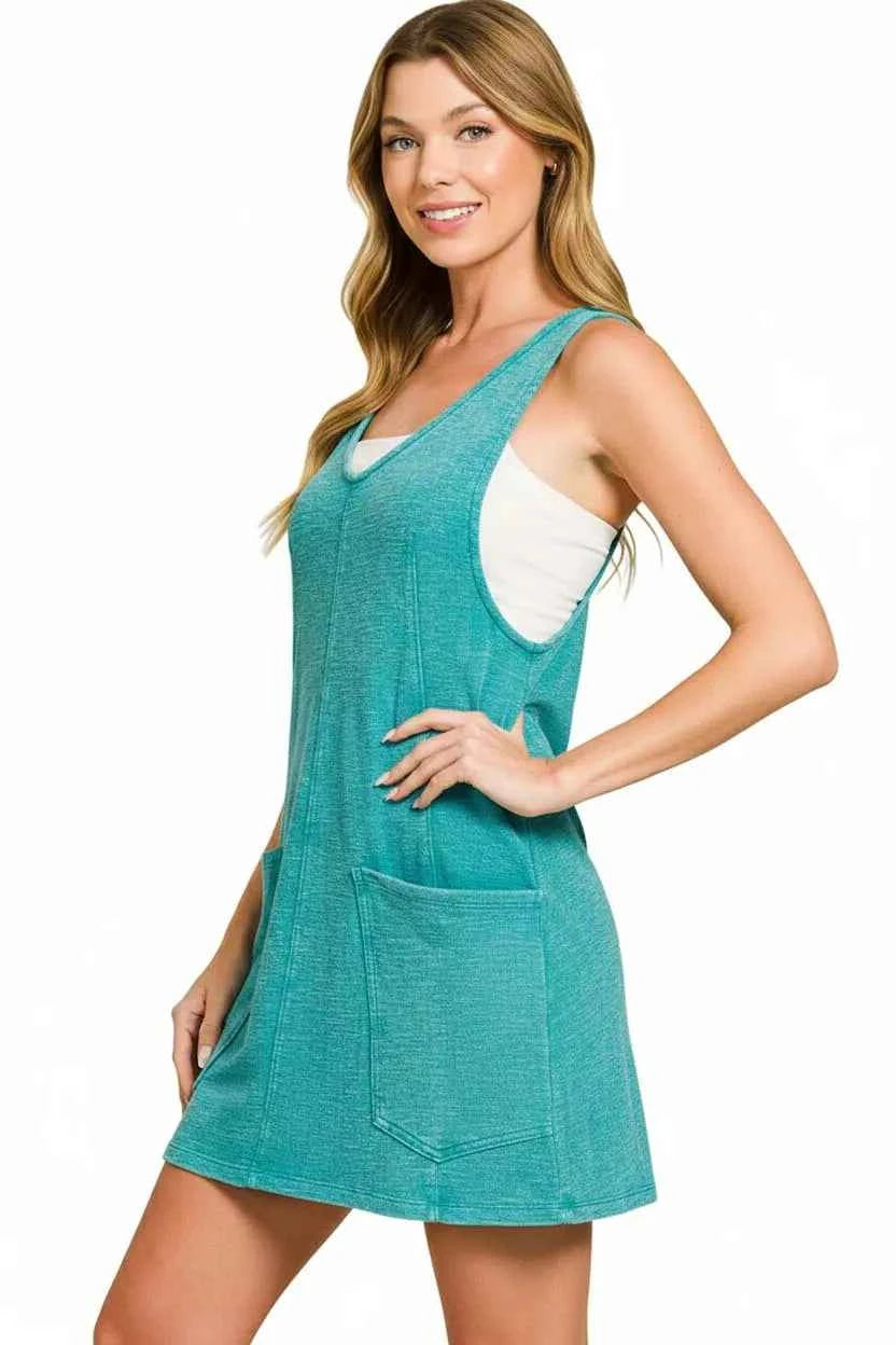 Zenana Washed Slub Adjustable Strap Overall Dress 7f7e1824-7d85-4b39-a826-3ad8b07a70c3-Max-Origin