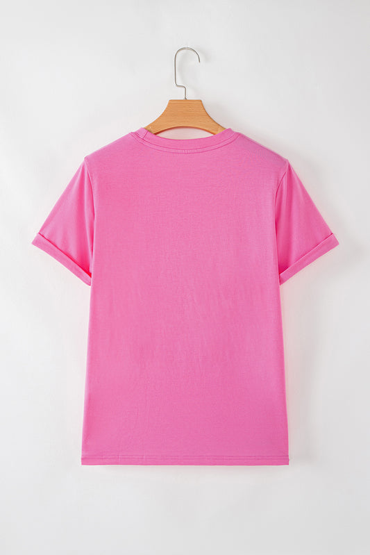 Sachet Pink Peppermint Candy Pattern Sequins Patch Christmas Custom T Shirt Sachet Pink 62%Polyester+32%Cotton+6%Elastane 7f8962f7ca8614b9