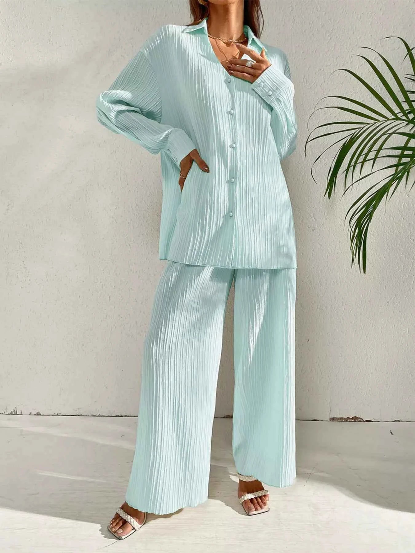 Long Sleeve Shirt & Wide Leg Pants Set 7f8acb60-9144-4efe-8188-2871f12d63d1-Max-Origin