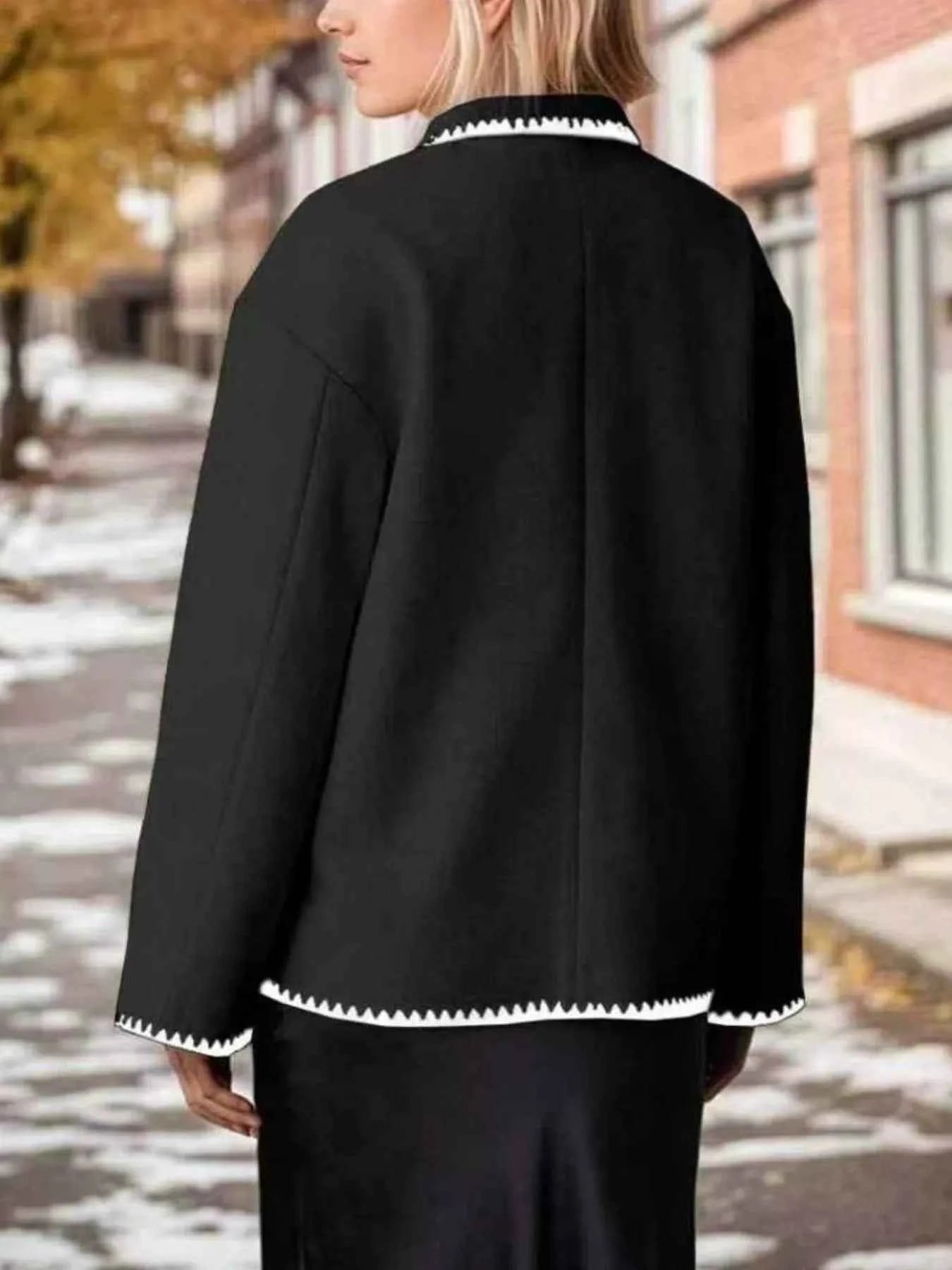 Contrast Trim Drop Shoulder Outerwear 7f91645d-8c4a-4fae-9065-6c55bff98ae6-Max-Origin