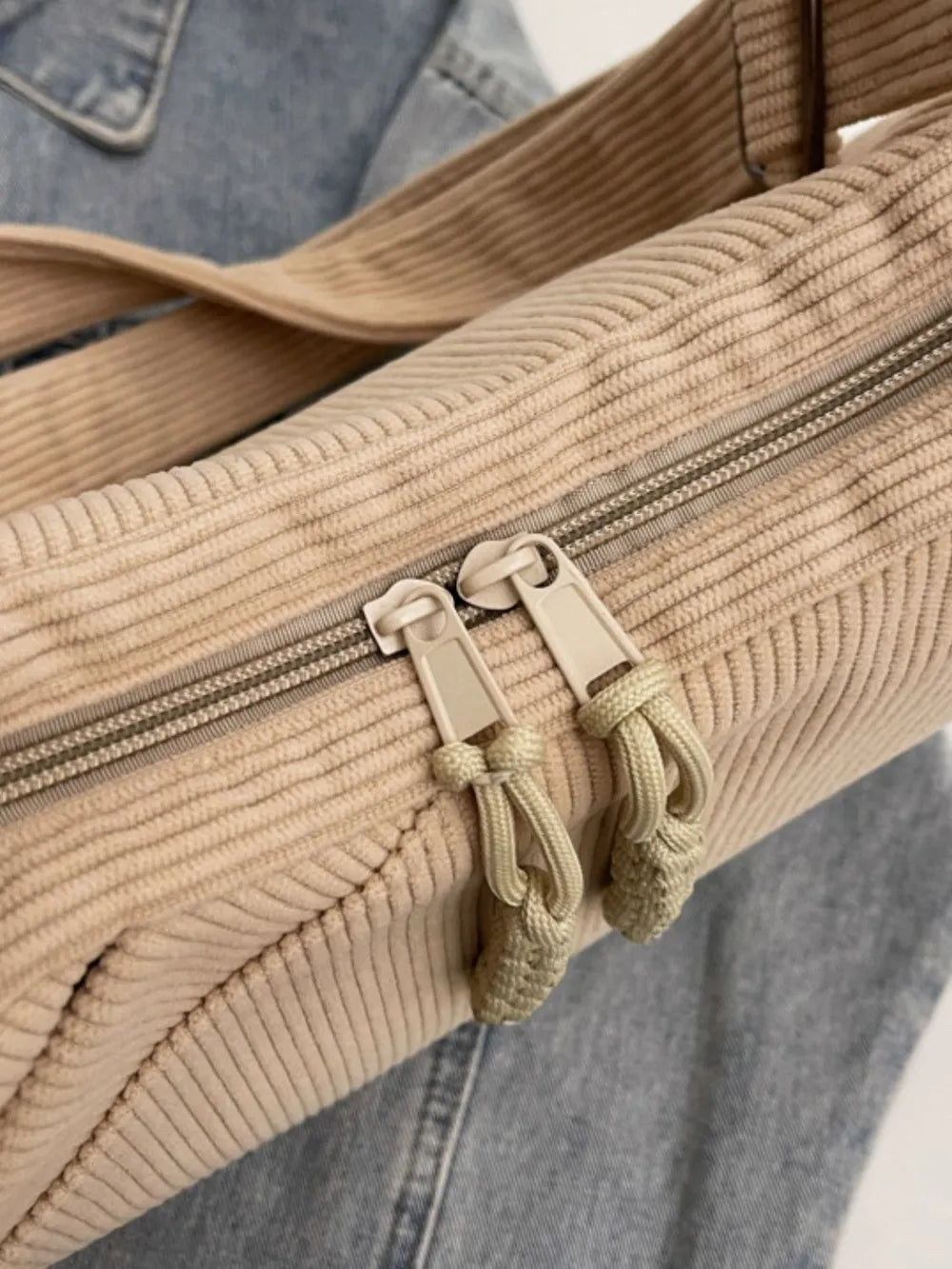 Ribbed Adjustable Strap Shoulder Bag 7f932205-308a-4447-889c-a3402fea56c5-Max