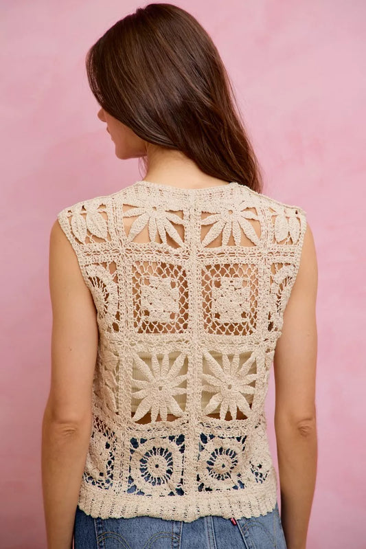 Summer Crochet Patterned Sleeveless Vest Top 7fc311b7-42ed-4f66-a38d-a364e71b8bde-Max-Origin