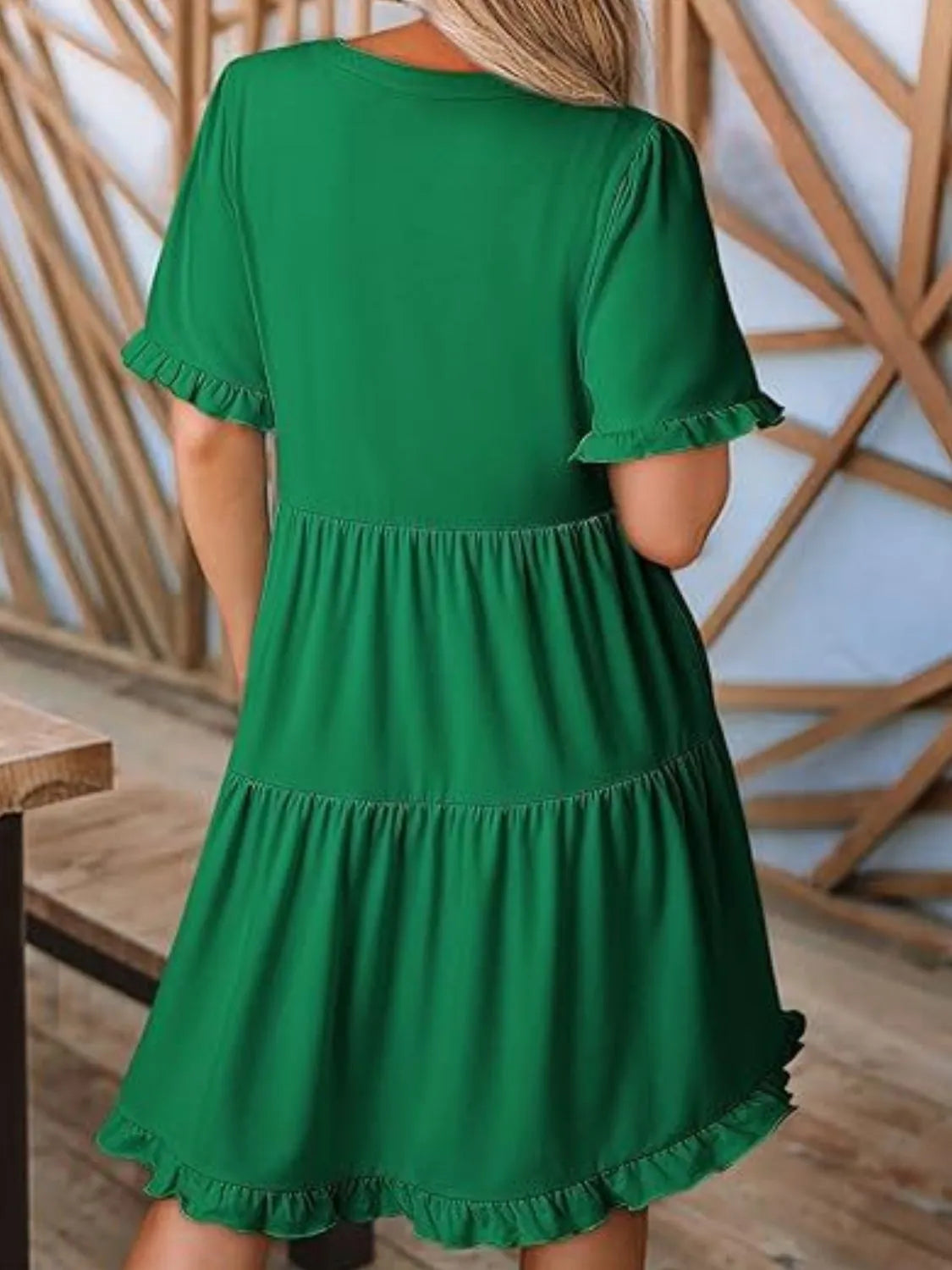 Tiered Notched Short Sleeve Mini Dress 7fccacab-bf05-4054-bb75-7c4e2b44d610-Max-Origin