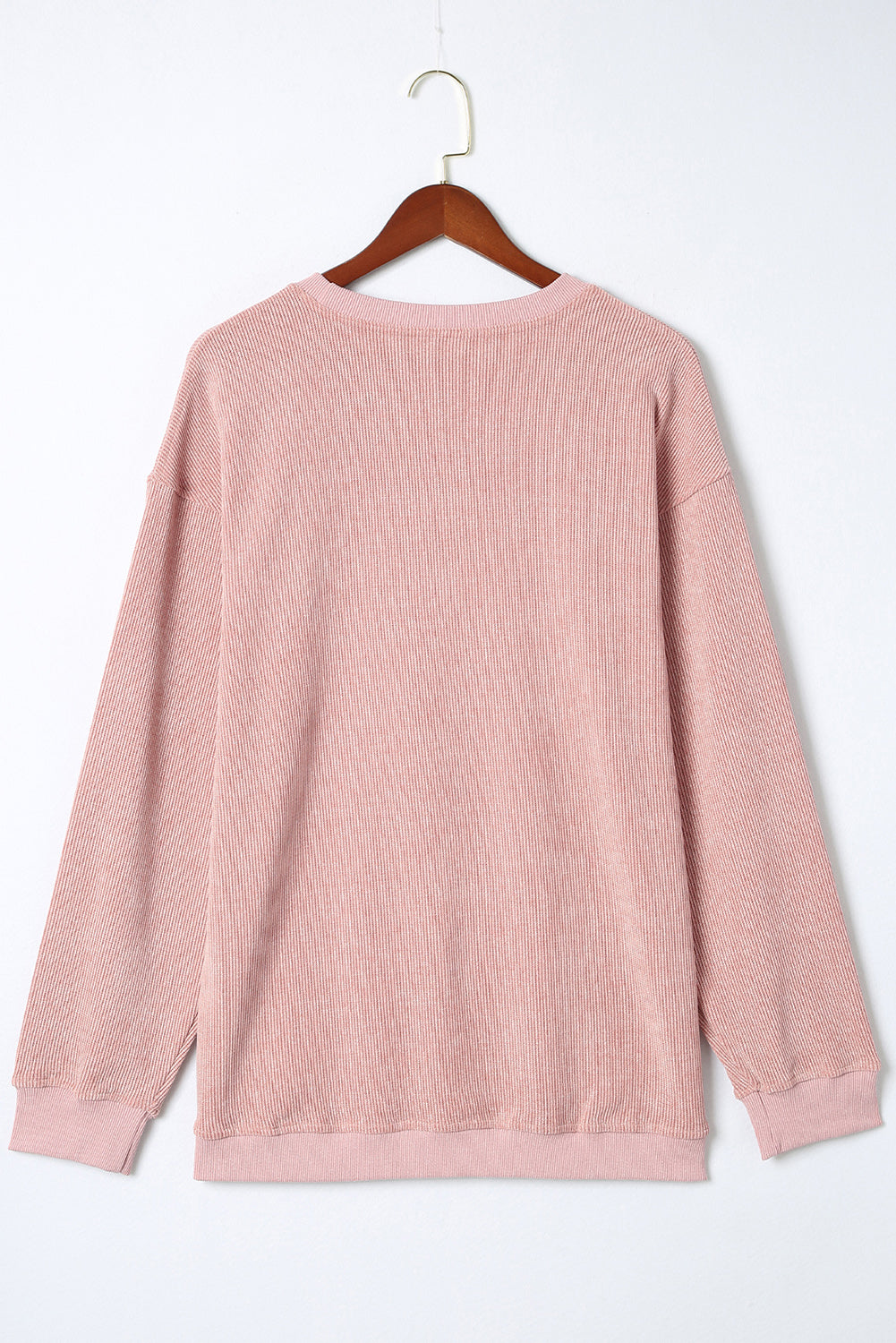 Green Ribbed Round Neck Drop Sleeve Pullover Sweatshirt 7fda748737663f91