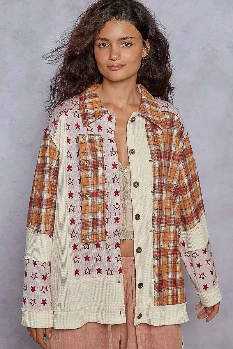 POL Plaid Contrast Button Down Shacket 7fe24d54-515b-4e53-bcc3-7adb5e07eb5e-Max-Origin