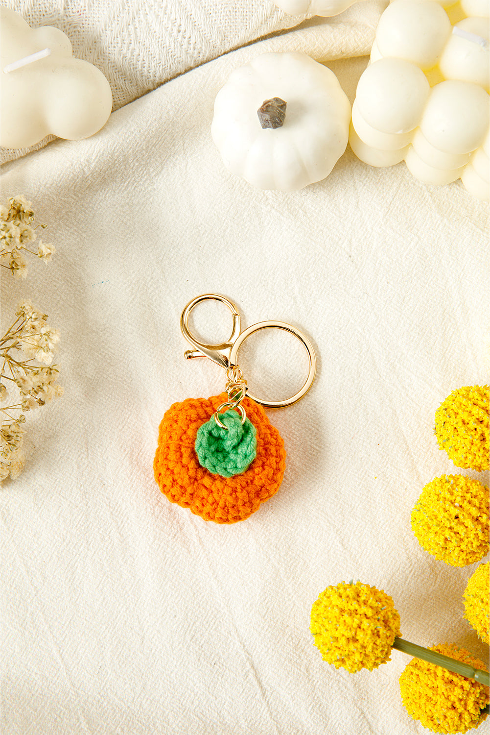 Orange Cute Crochet Fortune Persimmon Pendant Keychain 7fe4fd898c5a8857